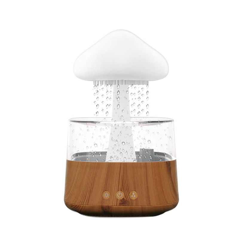 Mushroom Rain Air Humidifier Electric Aroma Diffuser Rain Cloud Smell Distributor Relax Water Drops Sounds Colorful Night Lights